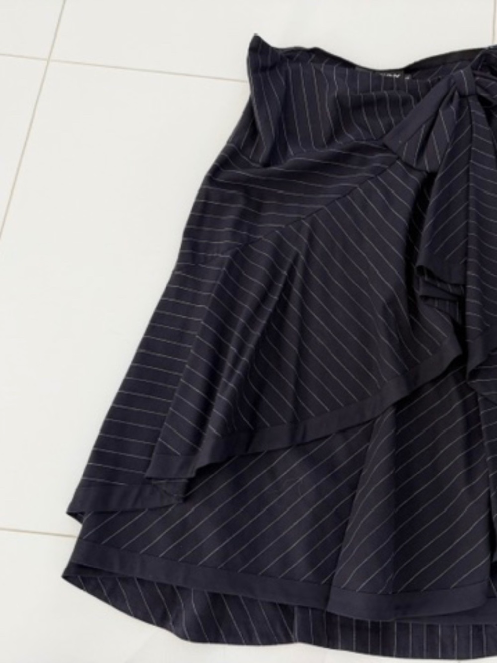 Flared layered Fashion pin stripe skirt